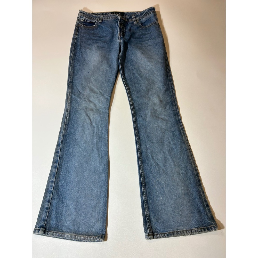 l.e.i. Flare Jeans Women Size 7 Blue Good Y2K Medium Wash 100% Cotton Denim